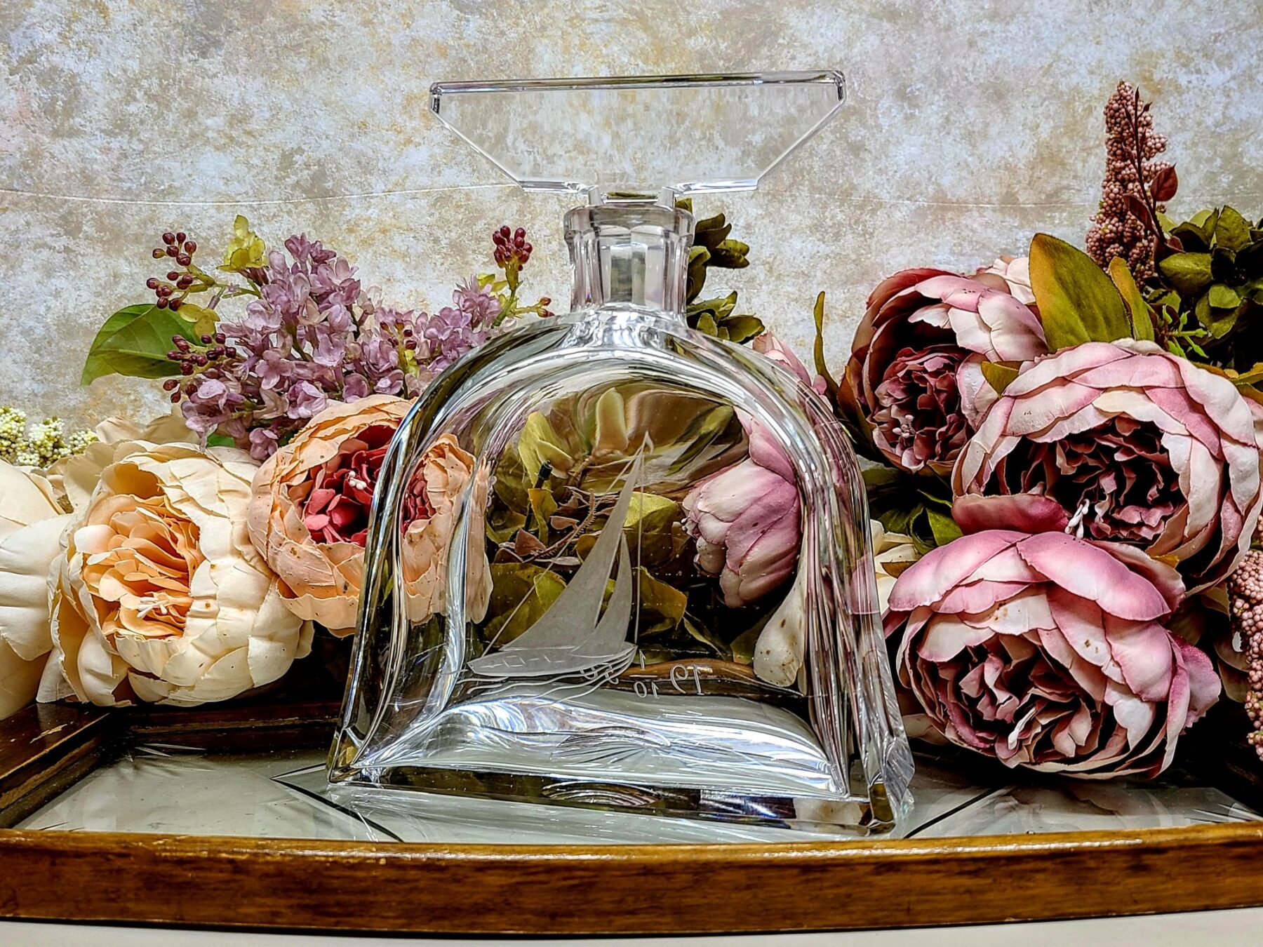 Kristallkarahvin purjekagraveeringuga – Kosta (1950)