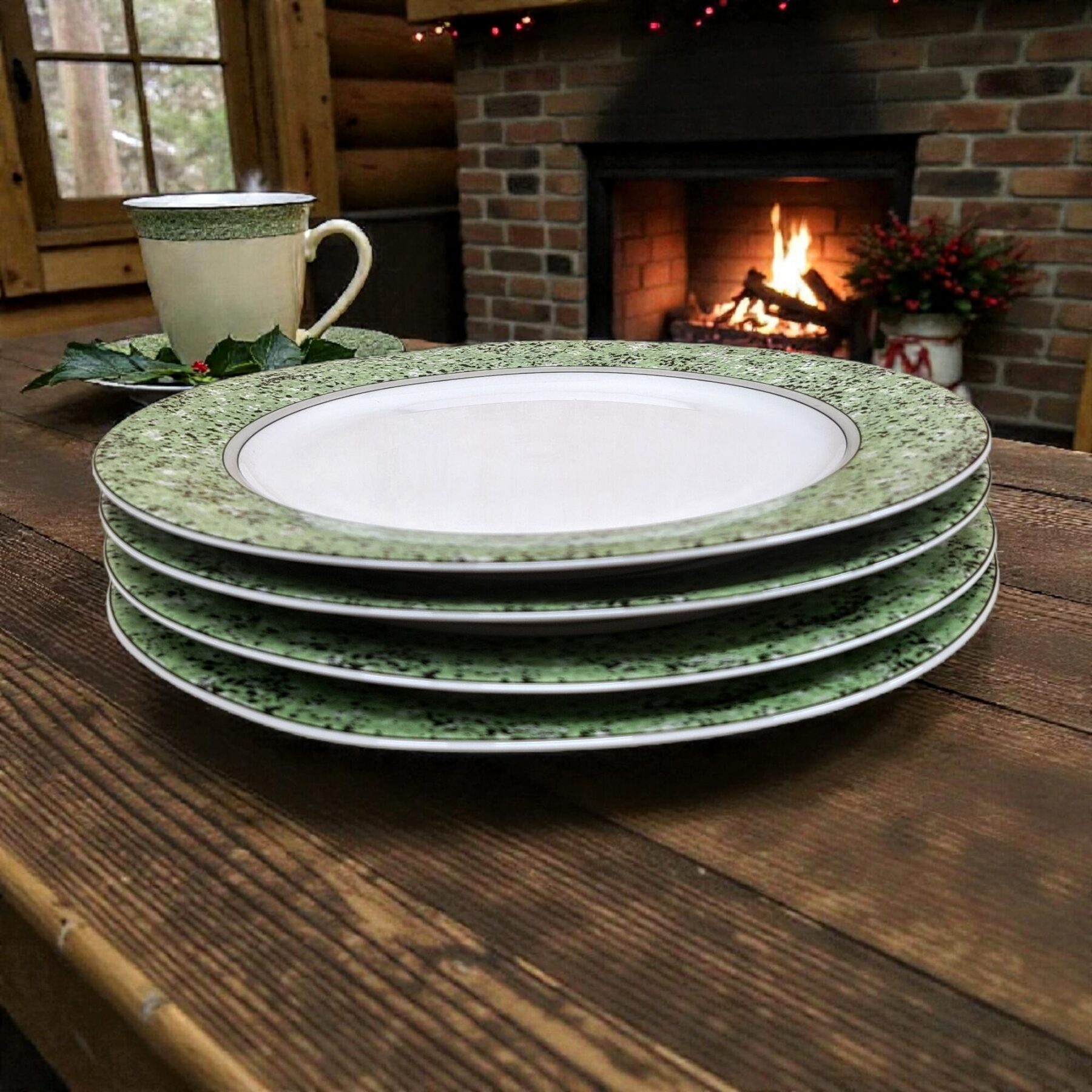 Burg Lindau feines Porzellan taldrik, Ø 29 cm