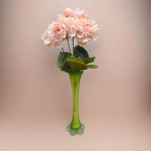 Roheline ühe lille klaasvaas - vintage vaas