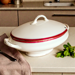 Supitirin kaanega – elegantne portselanist serveerimisnõu