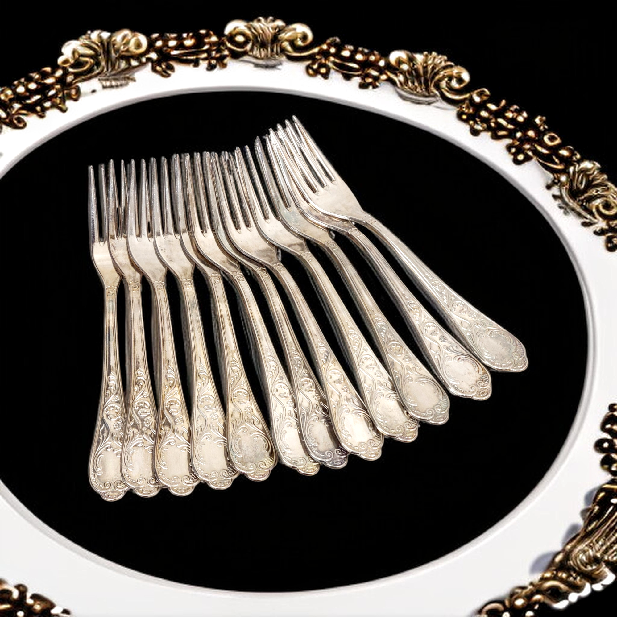 Vintage hõbetatud kahvlid Itaaliast - romantiline lauahõbe