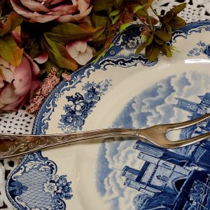 Vintage hõbetatud lihakahvel Itaaliast - romantiline lauahõbe