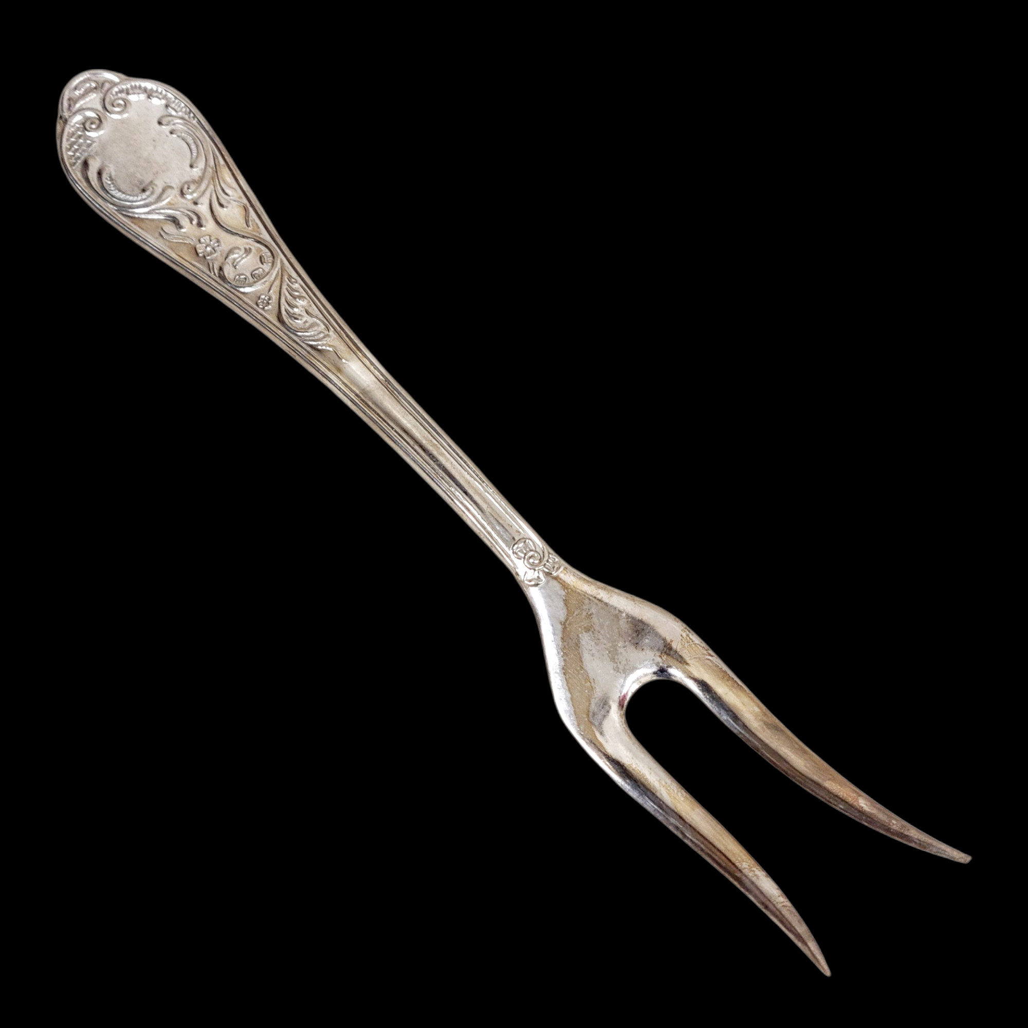 Vintage hõbetatud lihakahvel Itaaliast - romantiline lauahõbe - Image 2