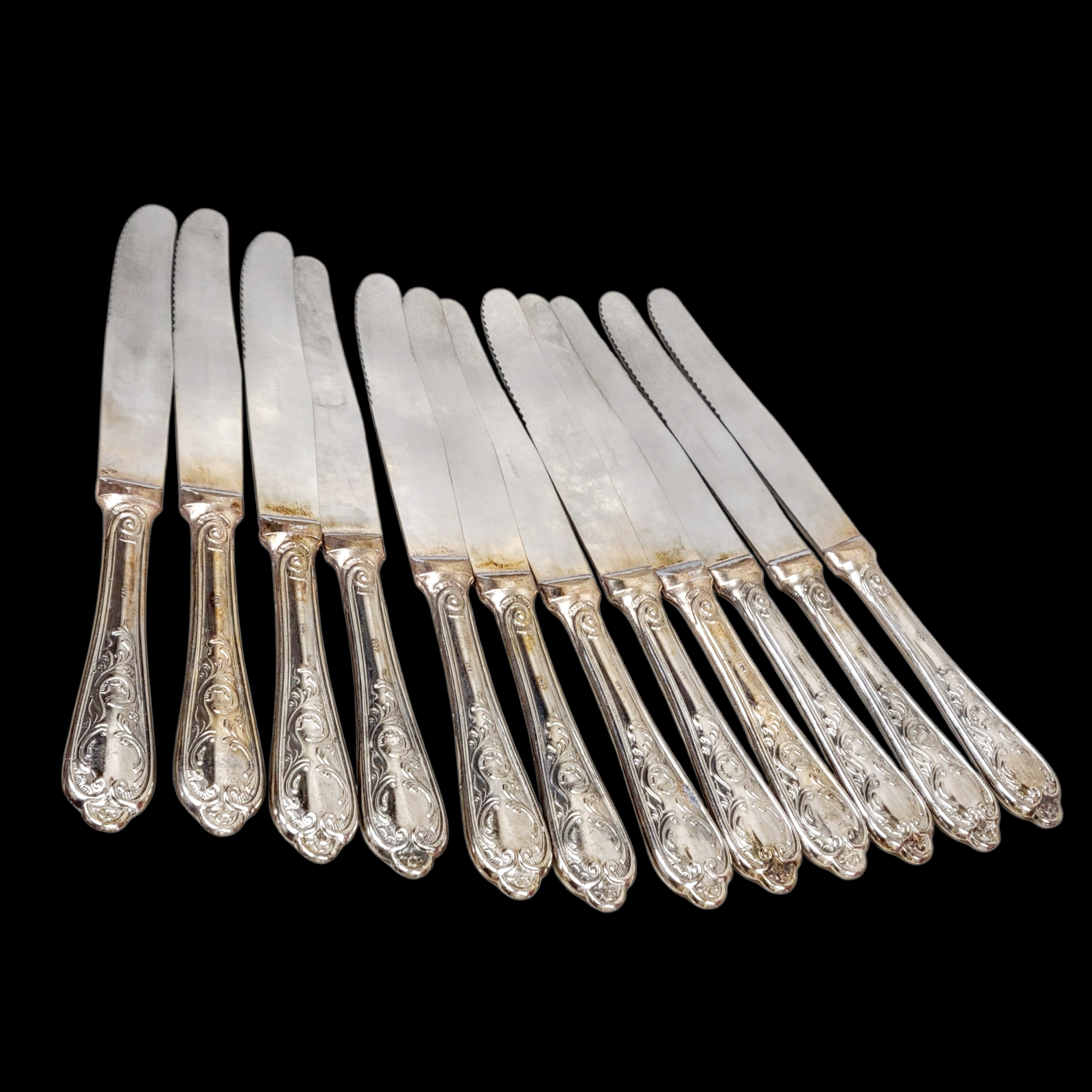 Vintage hõbetatud noad Itaaliast – romantiline lauahõbe - Image 2