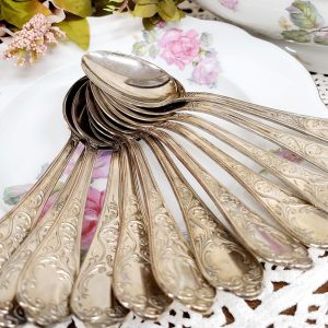 Vintage hõbetatud supilusikad Itaaliast – romantiline lauahõbe