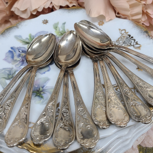 Vintage hõbetatud teelusikad Itaaliast - romantiline lauahõbe