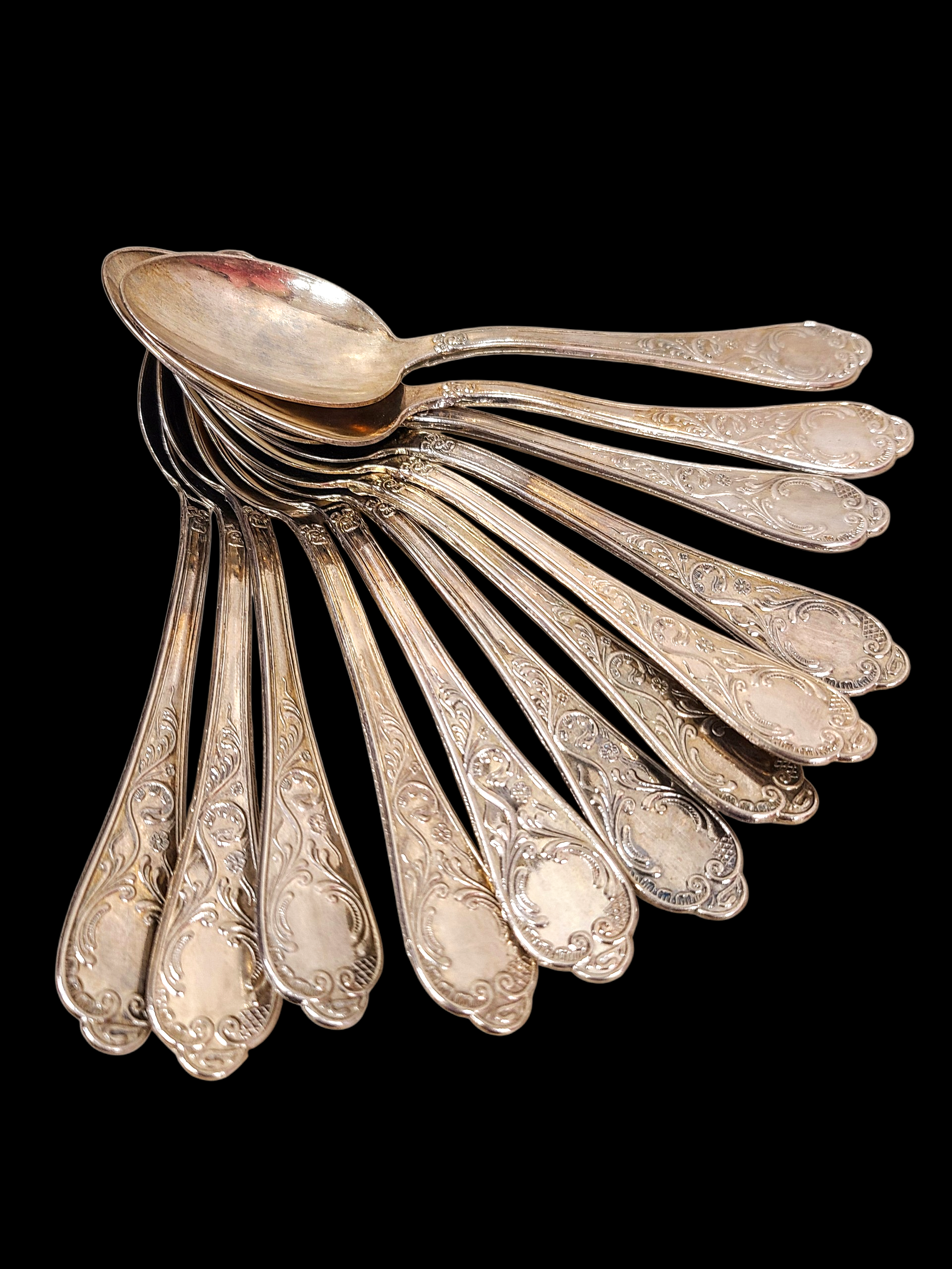 Vintage hõbetatud teelusikad Itaaliast - romantiline lauahõbe - Image 2