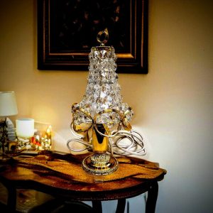 Öölamp - 24k kullatud messing, kristall, Lars & Bo Rootsi