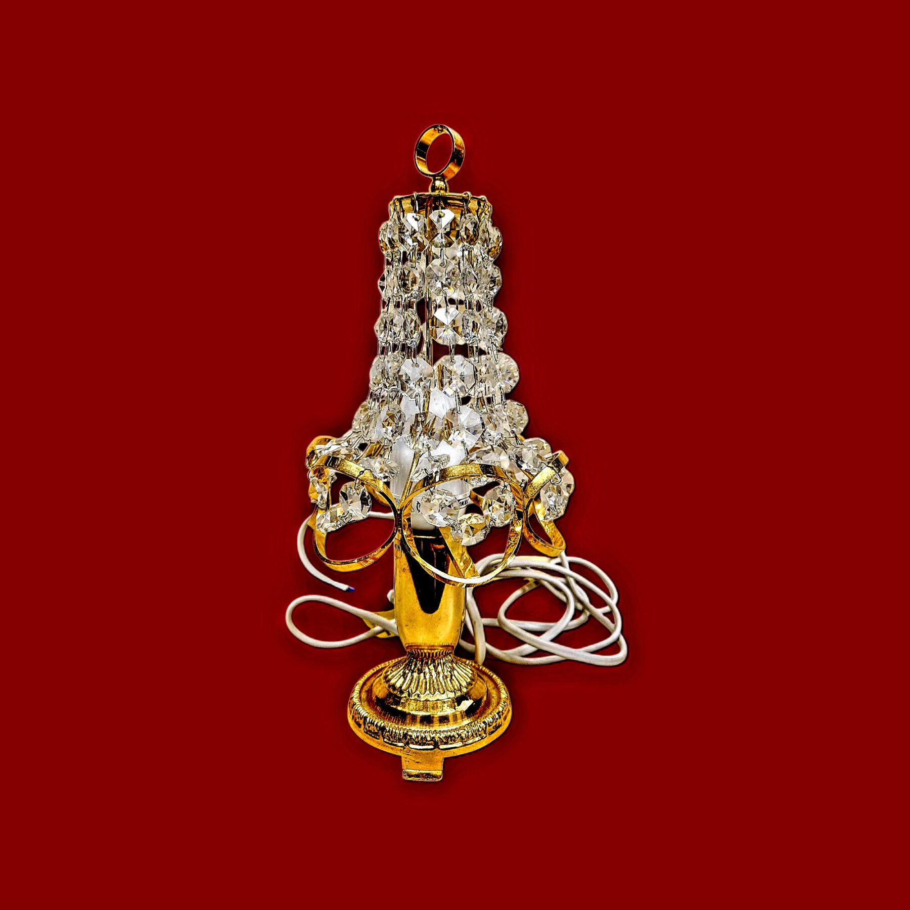 Öölamp - 24k kullatud messing, kristall, Lars & Bo Rootsi - Image 2