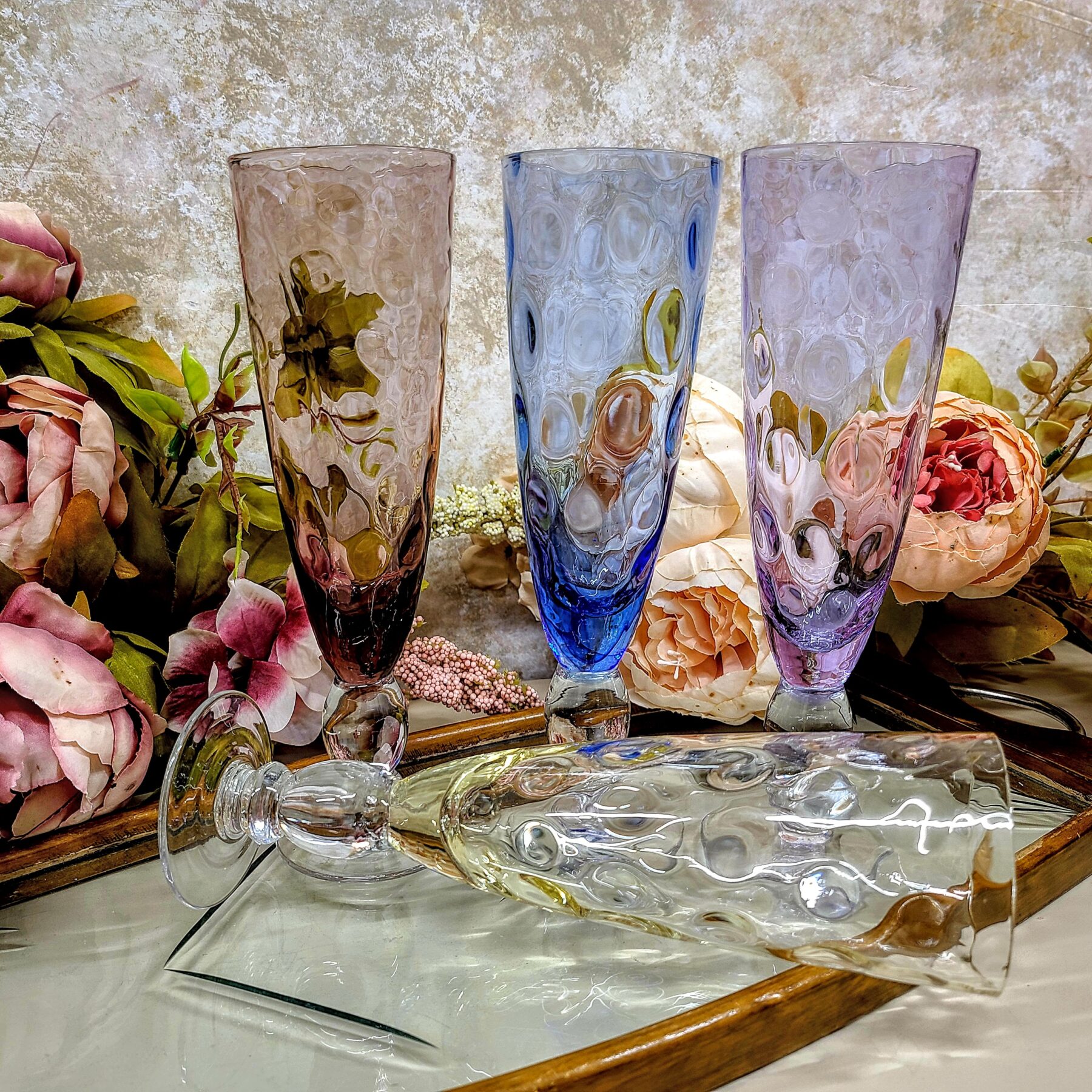 Romantilised toonitud šampanjapokaalid (4 tk) - Image 3