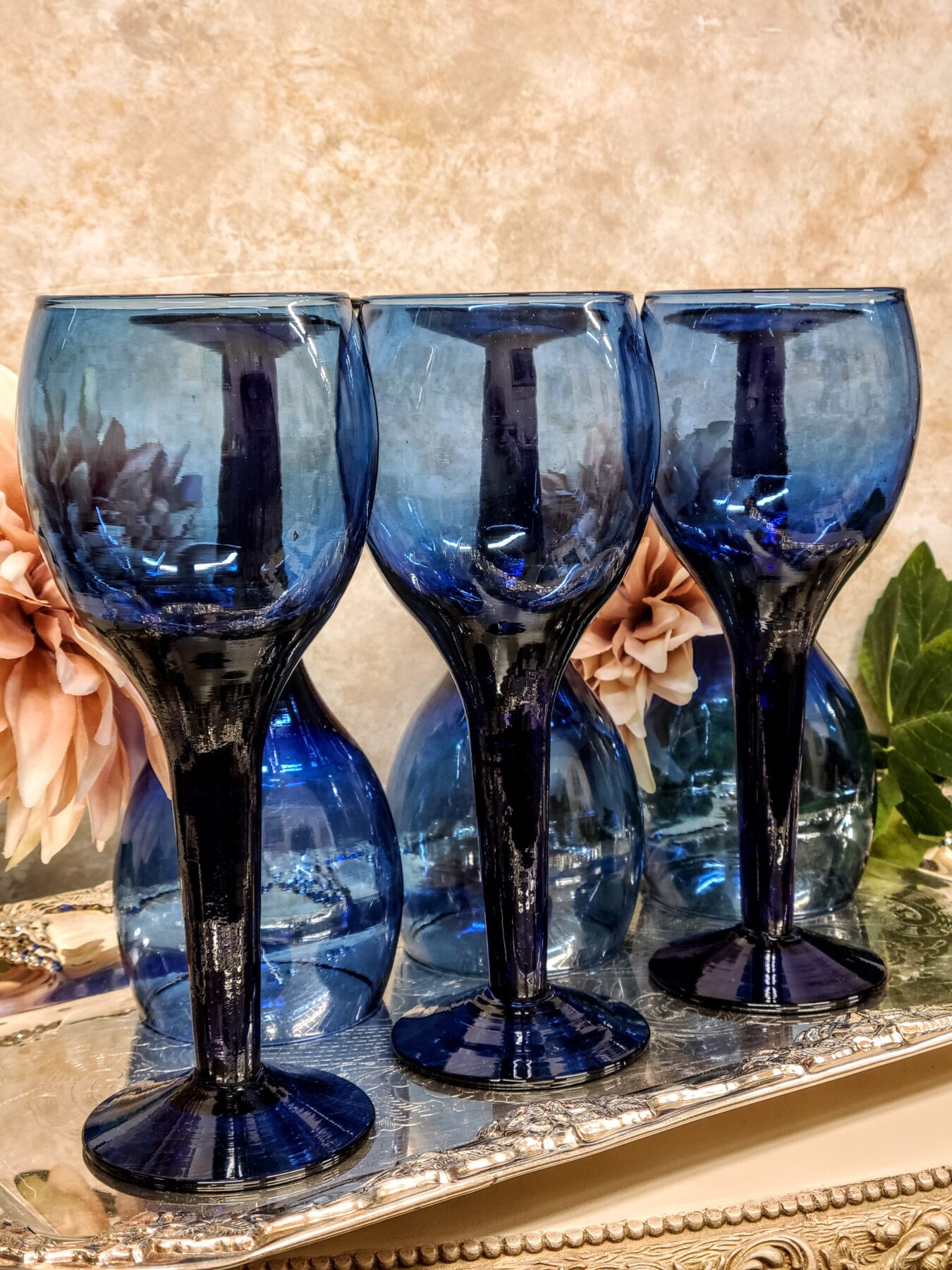 Kuninglikud koobaltsinised veiniklaasid (6 tk) - Image 4