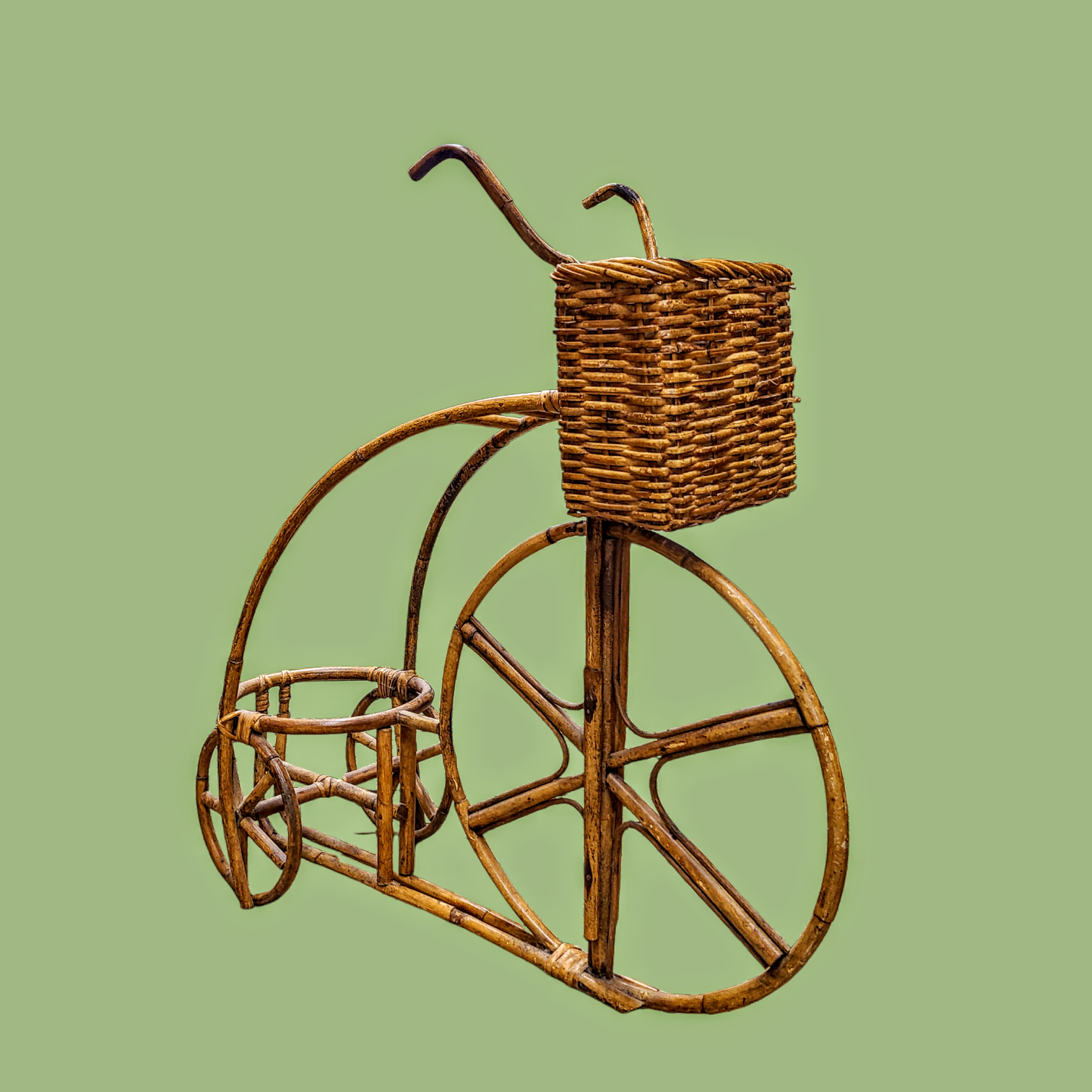 Rotangist jalgratta kujuline lillehoidja - romantiline aiakaunistus - Image 2