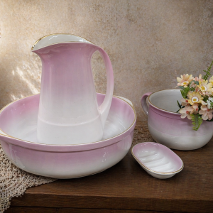 Rörstrand kambripesu komplekt - vintage pesukauss ja kann