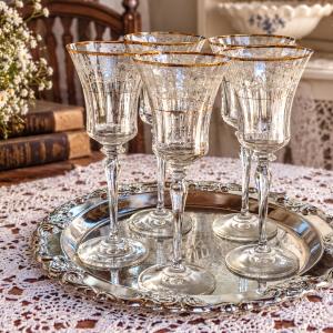 Kristallist pokaalid Mikasa „Antique Lace” - 24K kullaga