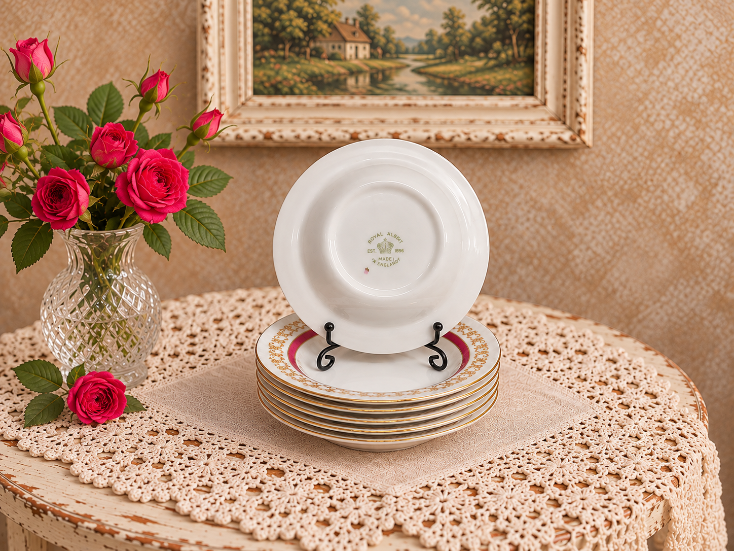 Vintage desserttaldrikud Royal Albert - „Holyrood“ - Pilt 3